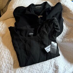 Emporio Giorgio armani bundle jacket Blouse Black Cape Top Round Neck medium